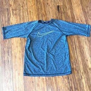 Trendy Nike 40+ UPF Heathered Hydroguard Swim Top